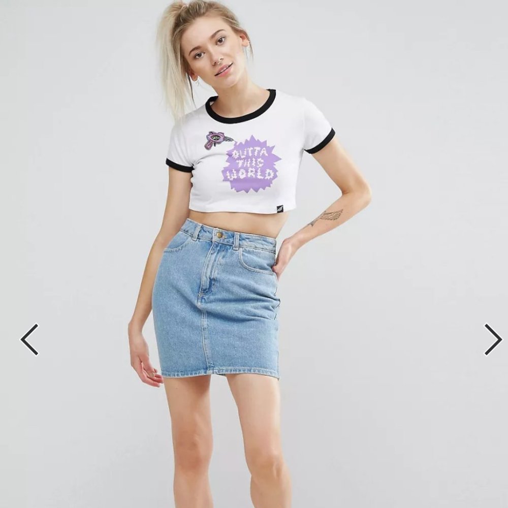 ASOS Illustrated People Out Of This World Crop Tee